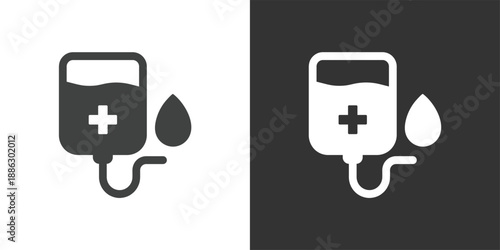 IV Drip Bag icon. Solid glyph series icon