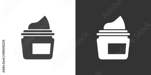 Medical Cream Jar icon. Solid glyph series icon