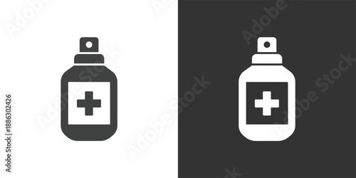 Antiseptic Bottle icon. Solid glyph series icon