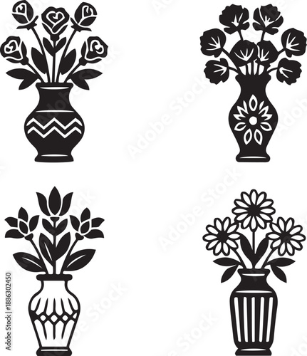 Black and white vase flower arrangements vases flowers bouquets