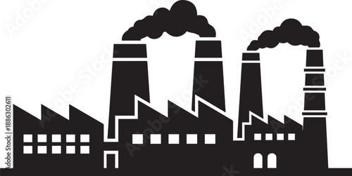 Industrial Factory with Smokestacks
