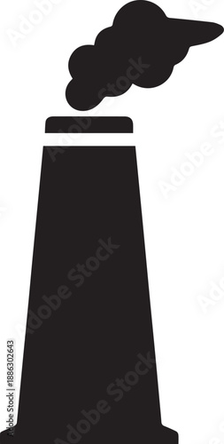 Industrial Smokestack Emitting Smoke