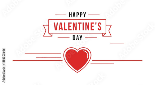 A festive valentine s day graphic featuring a red heart and text within a rectangular frame design high quality