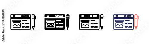 blog icon set multiple style collection