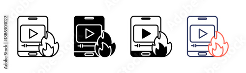 viral content icon set multiple style collection