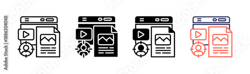 Content Personalization icon set multiple style collection