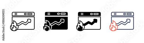 trending icon set multiple style collection