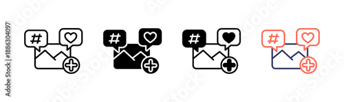 post icon set multiple style collection