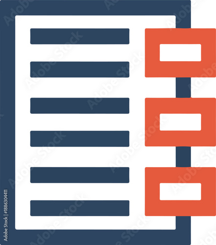 Checklist with orange boxes on right side to-do list tasks reminders notes