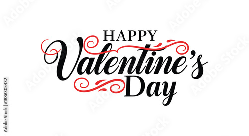 A beautifully designed valentine s day greeting with elegant calligraphy and swirling decorative elements displaying heartfelt affection high quality