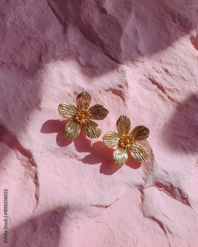 Minimal Floral Composition on Soft Pink Background
