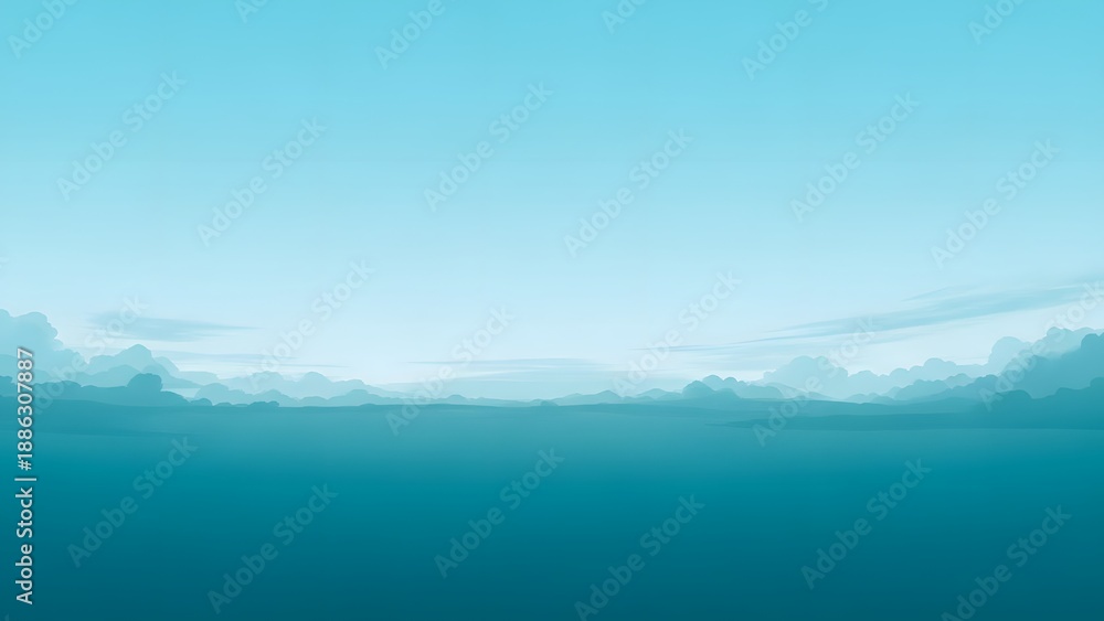 Fototapeta premium Theme Background,&nbsp;Serene ocean landscape with clouds at horizon