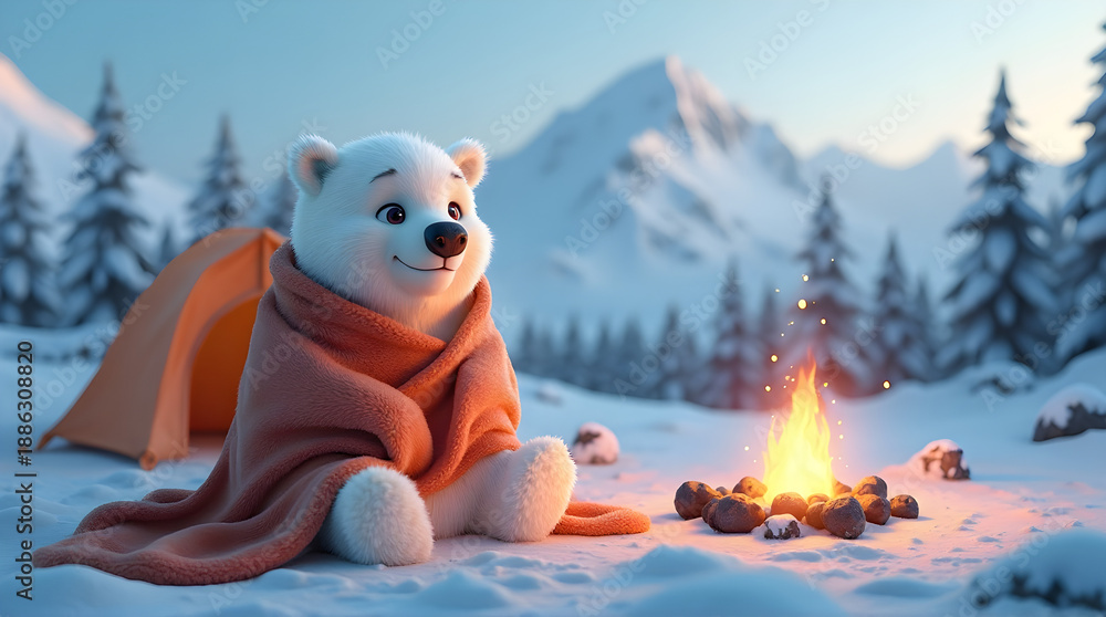 Fototapeta premium Ai generative, bear in the snow