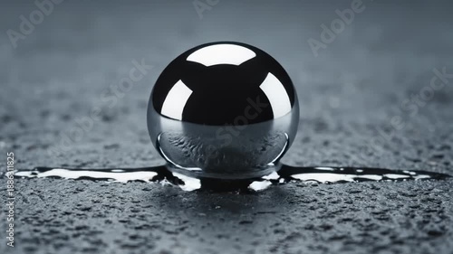 Wallpaper Mural Liquid Mercury Drops Joining Together on a Rough Surface Torontodigital.ca