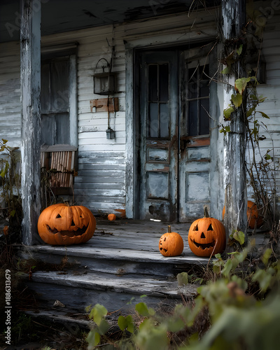 halloween pumpkin in the garden
