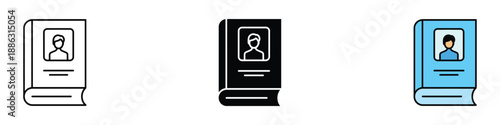 Biography icon vector. address book, contact list, directory symbol. vector illustration.v