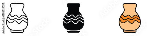 Ceramic vase icon vector. decorative stable vase symbol. vector illustration.