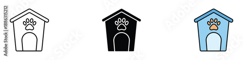 Pet house icon vector. doghouse, pet shelter symbol. vector illustration.
