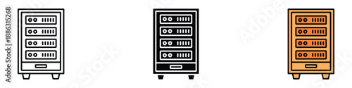 Server rack icon vector. IT infrastructure and network computing symbol. vector illustration.