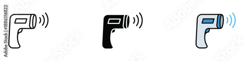 Contactless infrared thermometer icon vector. health and safety symbol. vector illustration.