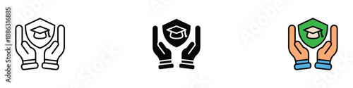 Education insurance icon vector. education protection and scholarship symbol. vector illustration.