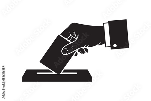 Hand voting silhouette icon Vector