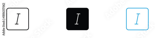 Italic button icon vector. software interface and document formatting symbol. vector illustration.