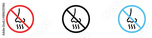No Smell icon vector. Prohibition of strong odors and fragrances symbol. vector illustration.