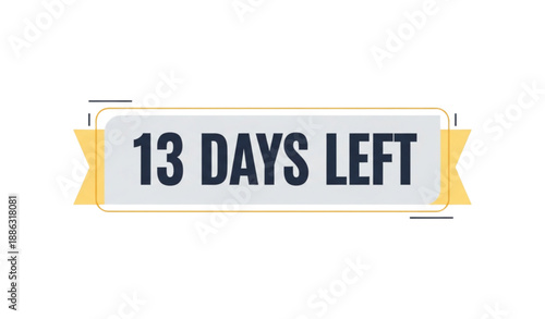 13 days left countdown label vector for sale and promotion