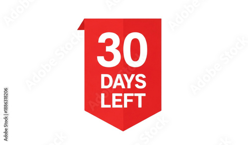 Countdown 30 days left promotional badge vector illustration