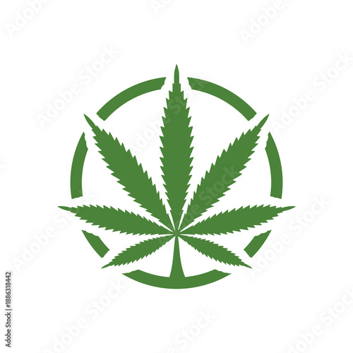 Medical marijuana leaf icon isolated on white background