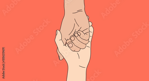 Gentle hands holding tightly, symbolizing support and connection against a warm background.