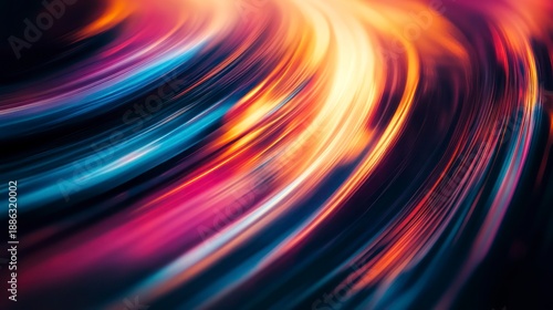 Vibrant Abstract Swirling Light Trails Motion.