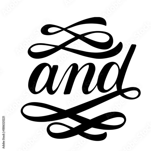 And Script Calligraphy Decorative Typography Icon