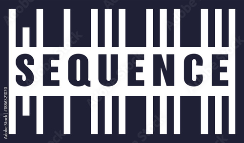 Sequence Barcode Style Badge Illustration