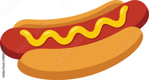 Hot Dog With Mustard Zigzag Illustration