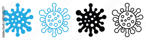 virus icon. virus and bacteria icon set. corona virus icon. germ icon. pathogen and microbe symbols. vector illustration on transparent background. 