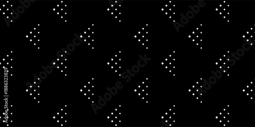 Abstract Black Background With White Dotted Triangles Pattern For Modern Design