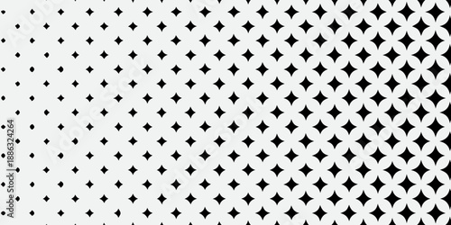 Abstract Black And White Geometric Pattern With Repeating Diamond Shapes And Gradient Shading