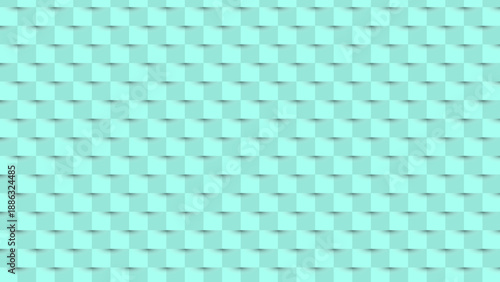 Abstract Turquoise Wall Block Pattern Background with Soft Shadow