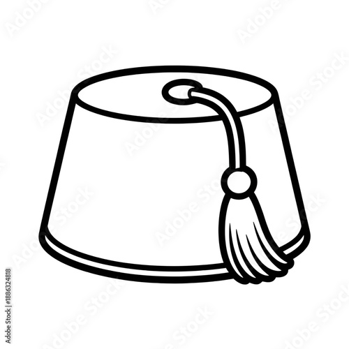 A fez vector style coloring page 