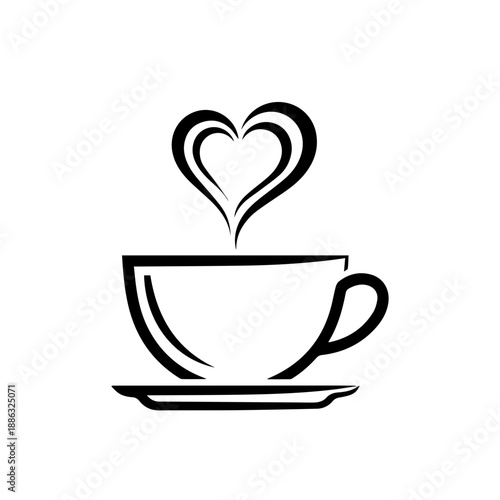 Steaming cup of coffee Vector