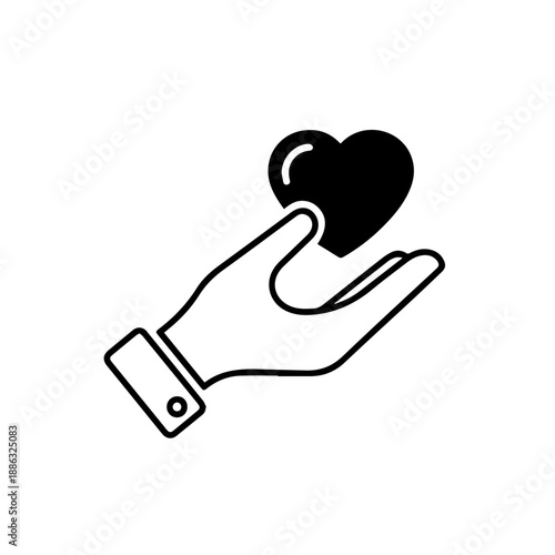 Hand holding heart Vector
