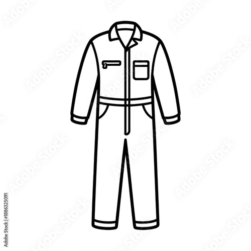 A coverall overall vector style coloring page 