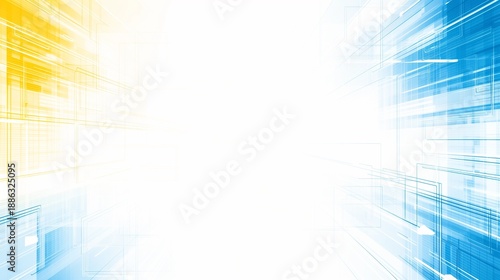 Abstract blue yellow circuit line business background
