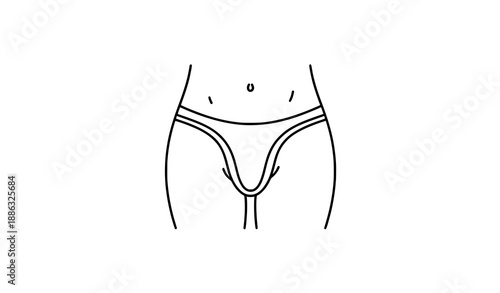 Female anatomy line icon for women health vector illustration