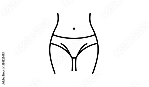 Women intimate health line symbol vector icon