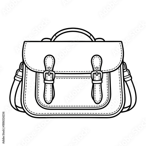 A satchel bag vector style coloring page 