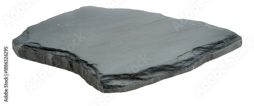 Gray slate stone slab rock isolated on a transparent background