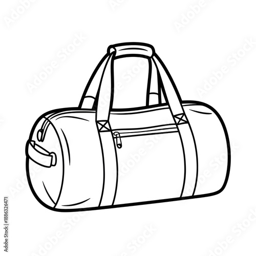 A duffel bag illustration vector style coloring page 